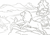 coloriage le monde de narnia Aslan le lion